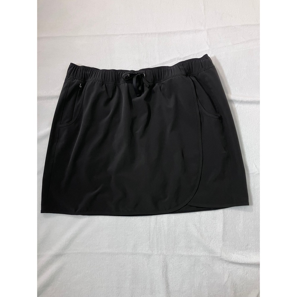 Patagonia Womens XL Fleetwith Black Active Skort Lined Golf Hiking Tennis Travel